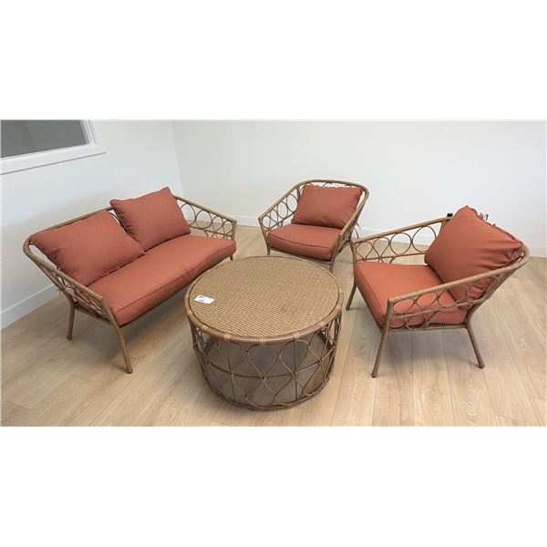 4-PC PATIO SET WITH LOVESEAT, 2 CHAIRS & ROUND TABLE