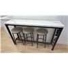 Image 1 : HALL TABLE (MINOR COSMETIC DAMAGE) & 3 BAR STOOLS