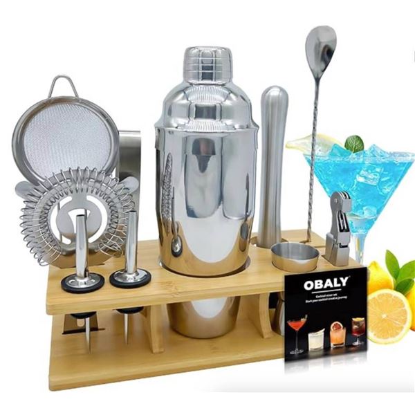 Obaly Cocktail Shaker Set with Bar and Wine Tools