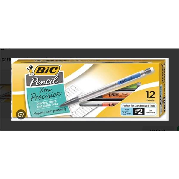 BIC Xtra Precision HB #2 0.5 mm Mechanical Pencils, Pack of 12