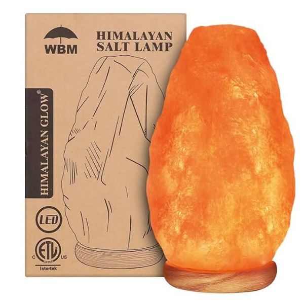 Himalayan Glow Salt Lamp with Dimmer Switch and Wooden Base