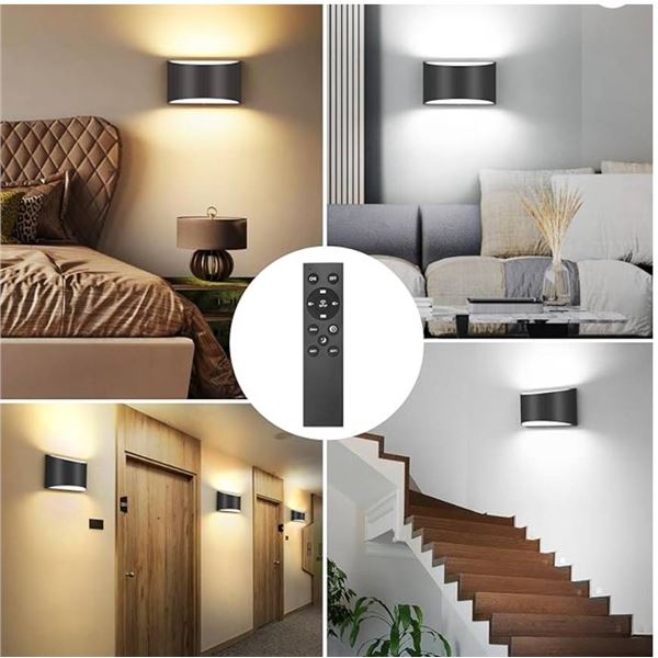 TRLIFE Modern LED Wall Sconces, Remote Control Dimmable and Adjustable Color Temperature