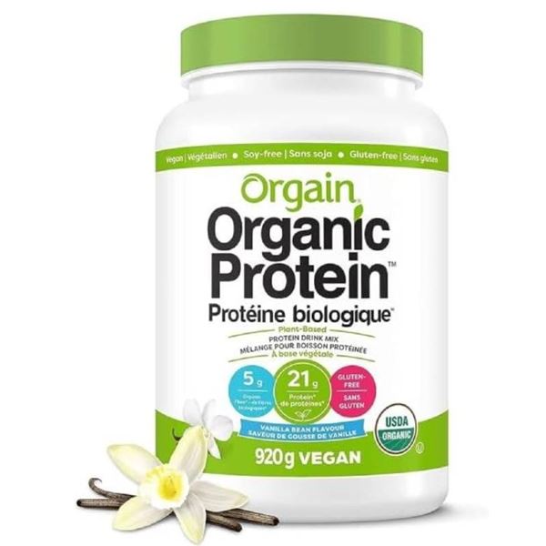 Orgain Organic Protein Plant-Based Vanilla Bean Protein Drink Mix, 920g