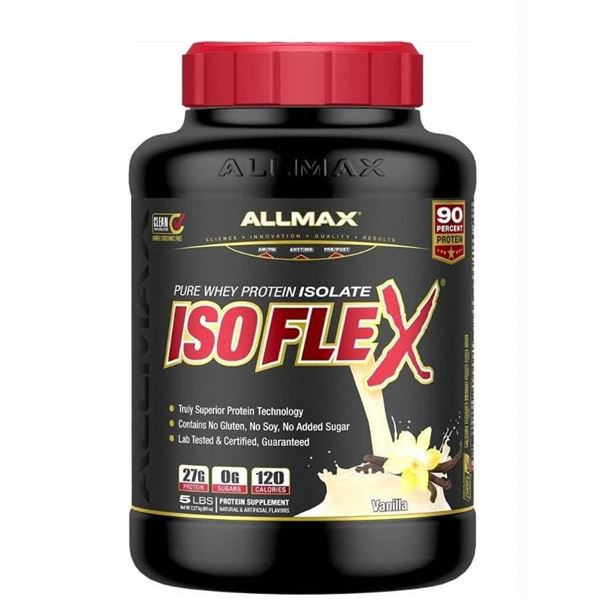 ALLMAX Nutrition – ISOFLEX – 100% Ultra-Pure Whey Protein Isolate – Vanil