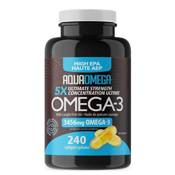 AquaOmega Omega-3 5x Ultimate Strength EPA 240 Soft gels