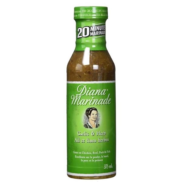 Lot of 2 – Diana Marinade Garlic and Herb 375ml Bottles