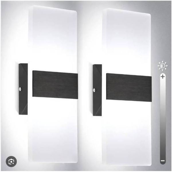 TRLIFE Wall Sconce Plug-In, 2 Pack, Black, 6000K Lighting
