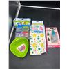 Image 1 : Lot of Kitchen Items Including Dish Cloths, Icing Set,  Portion Containers, and Strawberry-shaped Bo