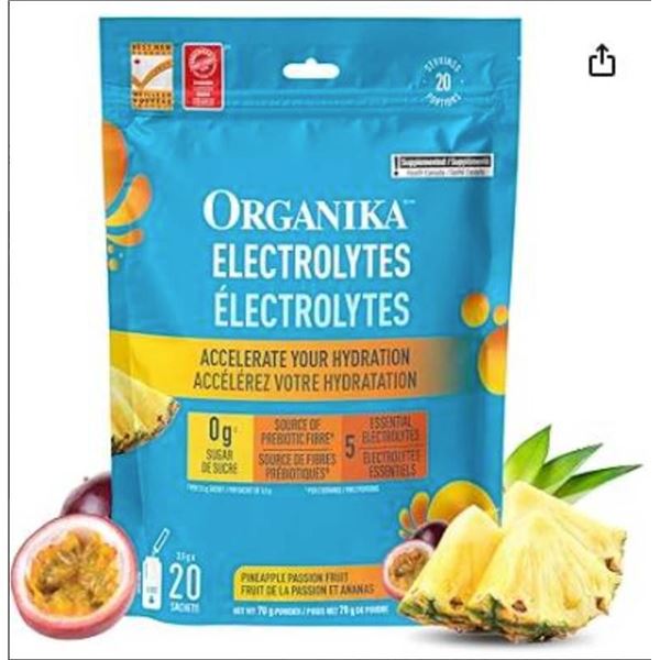 Organika Electrolytes Pineapple Passion Fruit 20 Sachets 70g