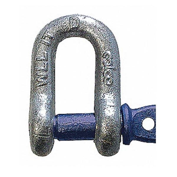 METAL SHACKLE, STEEL, 2 TON LOAD LIMIT, 7/16 IN, SCREW PIN – Lot of 9