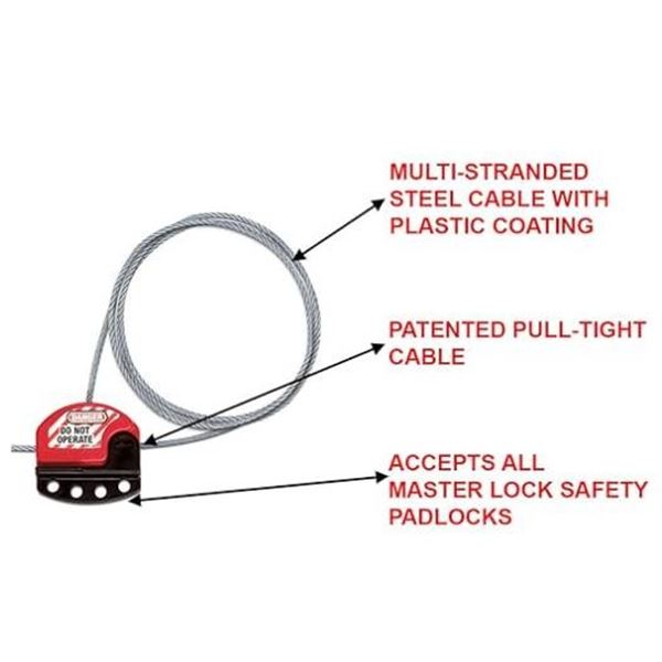 Master Lock S806CBL-15 Safety Series S806 15′ Steel Cable Lockout