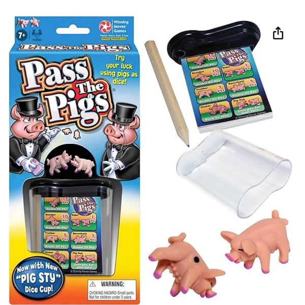 Pass The Pigs Game With Instructions And Accessories