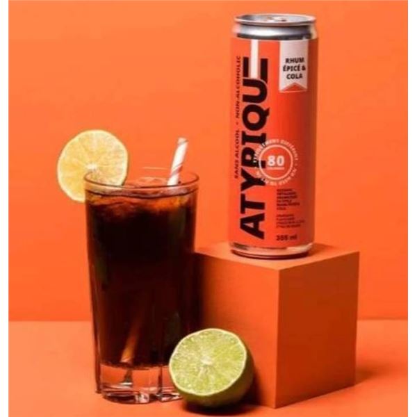Atypique Non-Alcoholic Spiced Rum & Cola, 12 x 355 mL Cans