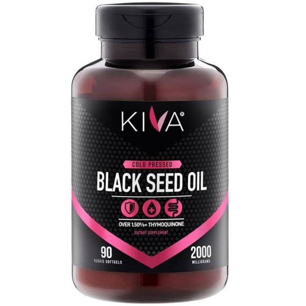 Kiva Black Seed Oil Capsules – Organic, Cold-pressed and RAW (90 Softgels)