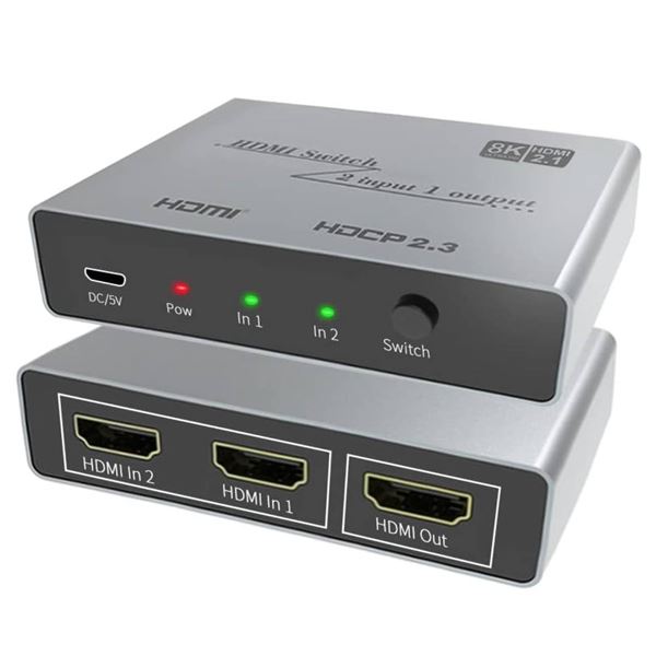 4K 120hz HDMI Switch, OZQVPUA 8K HDMI Switch 120hz Support ALLM QMS VRR YCBCR 420 444 All HDR10, Gre