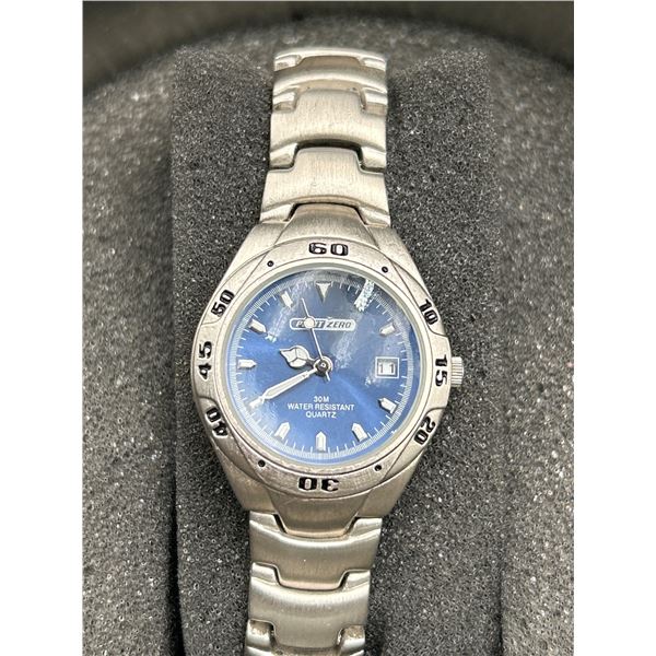 Point Zero Citizen Quartz 50M Water Resistant Wristwatch with Blue Dial and Date