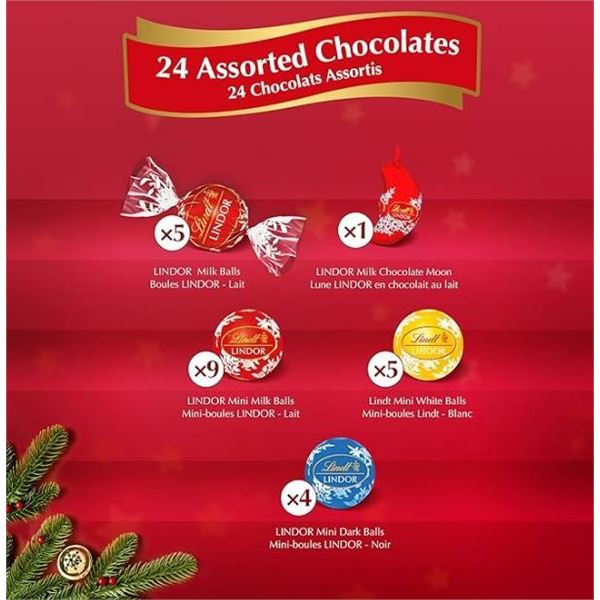 Lindt Lindor Advent Calendar 158 g Assorted Chocolate