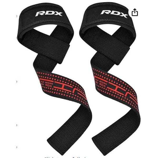 RDX WAC-S4B+ Cotton Gel Weight Lifting Straps – Black