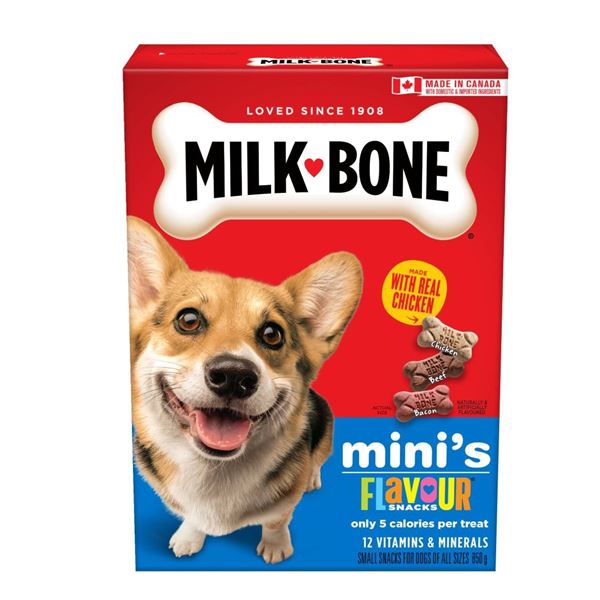 Milk-Bone Mini’s Flavour Snacks Dog Treats, 60g, Made in Canada