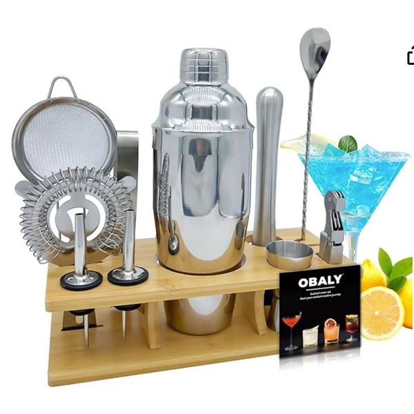 Obaly Cocktail Shaker Set with Bar Tools