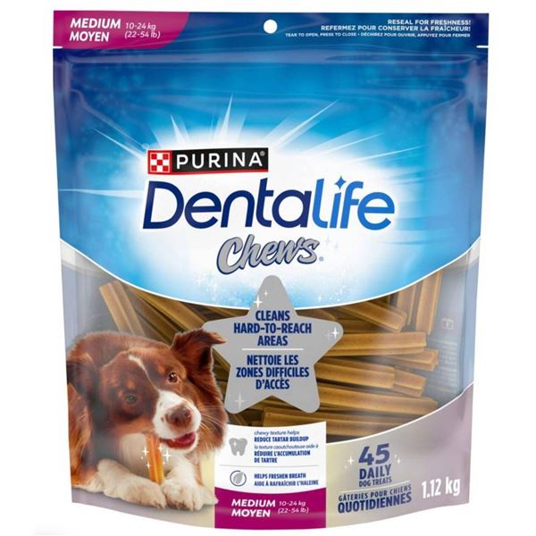 Purina Dentalife Chews Daily Dog Treats – 45 Pieces, 1.12 kg