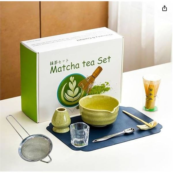 Matcha Tea Set with Bowl, Whisk, and Holder – Made in China