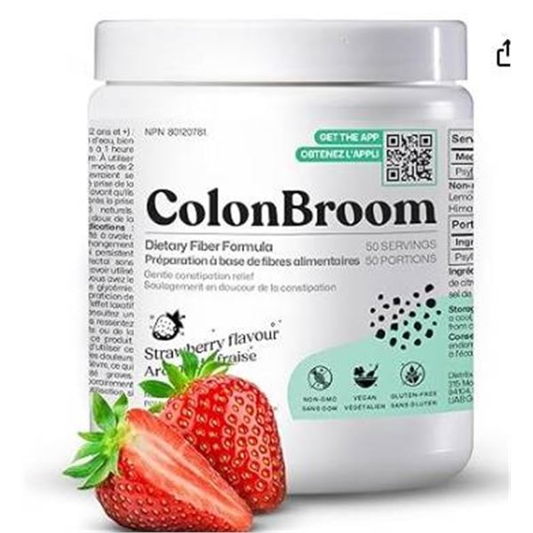 ColonBroom Strawberry Flavour Dietary Fiber Formula – 50 Servings