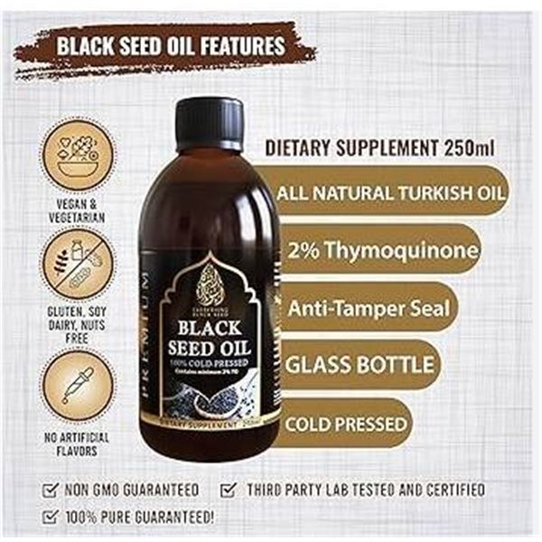Black Seed Oil 100% Cold Pressed Liquid Bottle 250ml