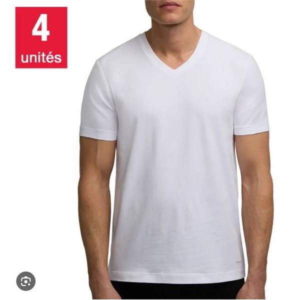 Kenneth Cole 4-Pack Cotton Stretch V-Neck T-Shirts, Size L/G