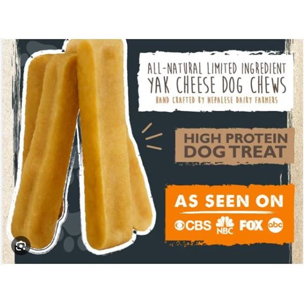 Mighty Paw Yak Cheese Dog Chews, Medium,2×4-Pack