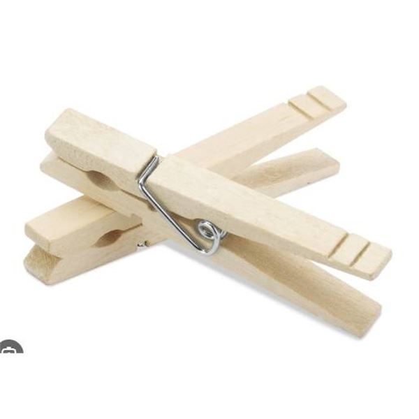 2 Packs Natural Wooden Clothespins, 50 pcs Each Pack
