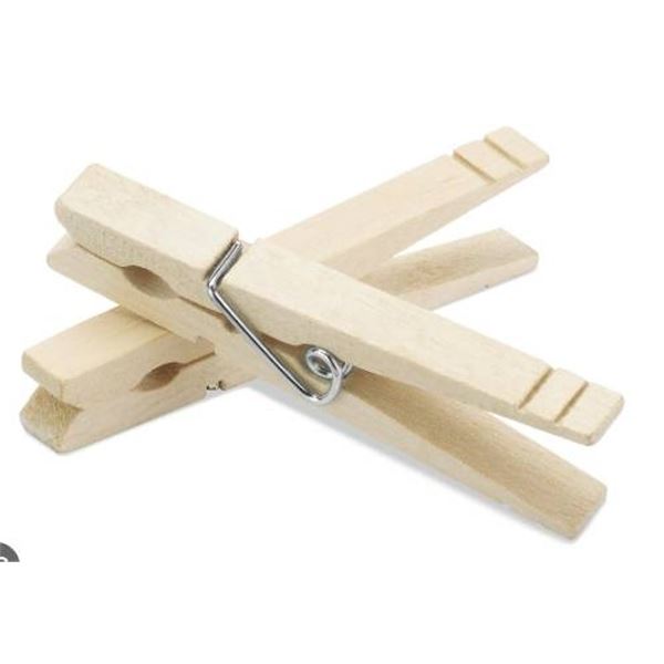 2 Packs Natural Wooden Clothespins, 50 pcs Each Pack