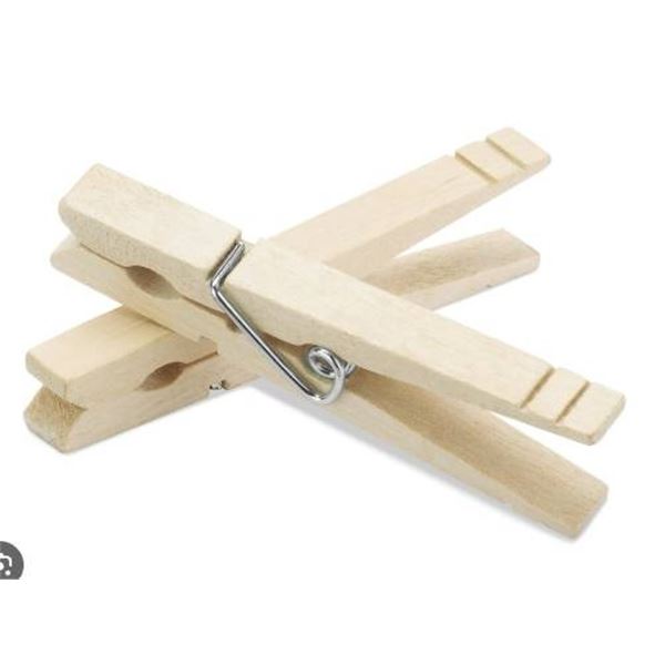 2 Packs Natural Wooden Clothespins, 50 pcs Each Pack