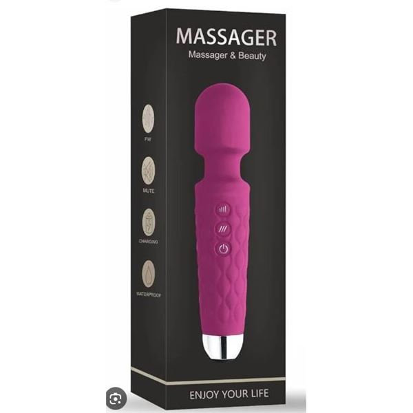 IPX6 Waterproof Rechargeable Handheld Wand Massager, 20 Vibration Settings
