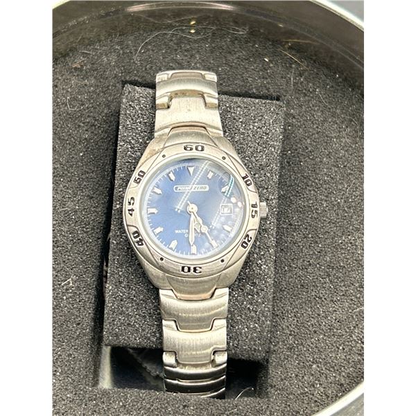 Stainless Steel POINT ZERO  Wristwatch with Blue Dial