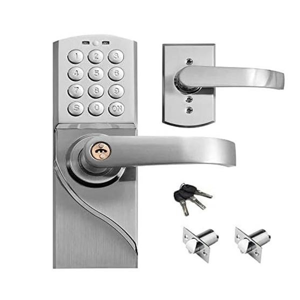 Keypad Door Lock, Right-Handed, Brushed Nickel Finish