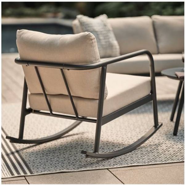 allen + roth Zuri 5-Piece Metal Frame Patio Conversation Set with Grey Cushions Included **TABLES NO