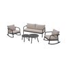 Image 2 : allen + roth Zuri 5-Piece Metal Frame Patio Conversation Set with Grey Cushions Included **TABLES NO