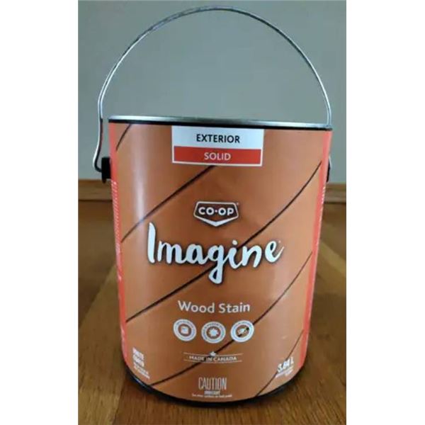 Lot of 2 -Co-Op Imagine Exterior Wood Stain Solid White 3.64 L