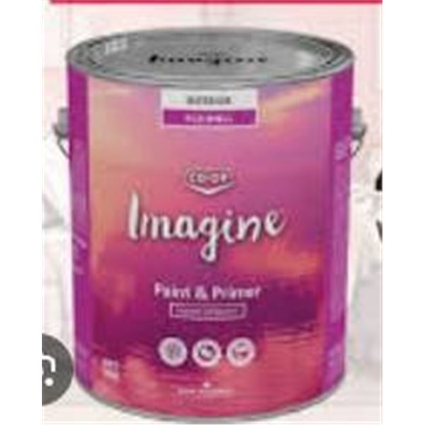 Lot of 2 -CO-OP Imagine Semi-Gloss Interior Paint and Primer 3.64 L
