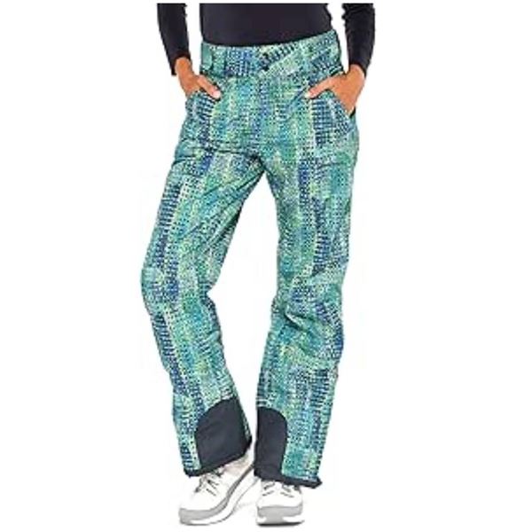 Arctix Women’s Insulated Snow Pants – Size Large (12-14), Window Print Blue