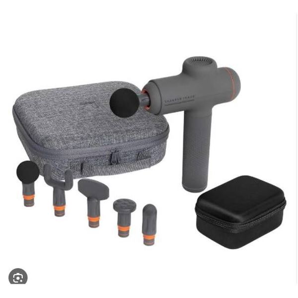 Sharper Image Powerboost Deep Tissue Massage Gun with Accessories