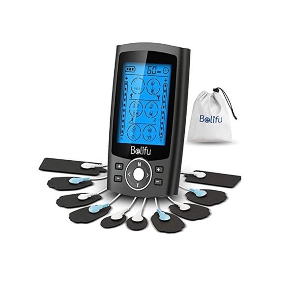 Belifu Dual Channel TENS EMS Unit with 24 Modes and Accessories