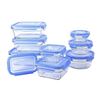 Image 1 : Kichly Glass Food Container Set, 18 Pieces with Transparent Lid, Blue