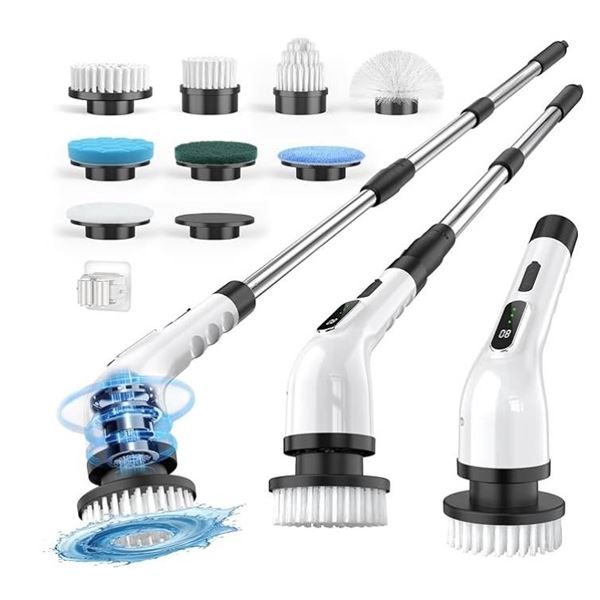 9-in-1 Electric Cleaning Brush with Multi-Surface Cleaning Capability