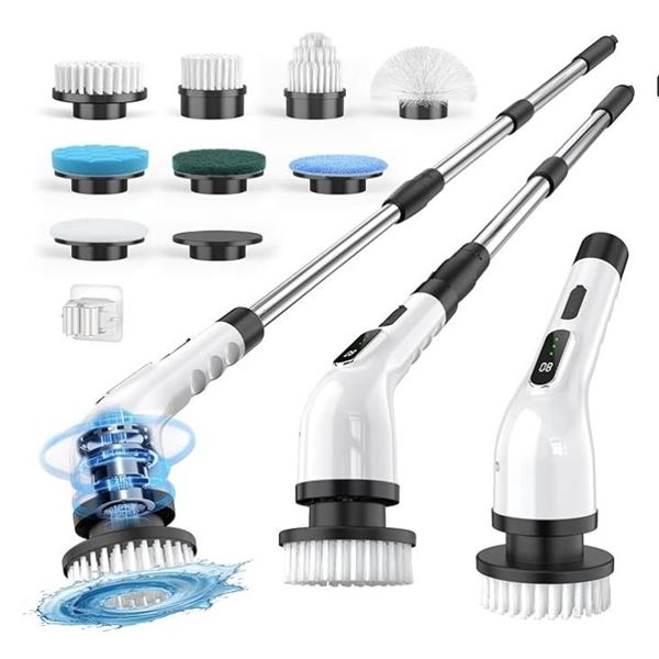 9-in-1 Electric Cleaning Brush with Multi-Surface Cleaning Capability