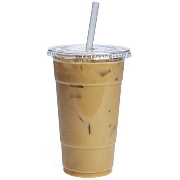 Comfy Package Plastic Cups, Lids, and Straws Combo Set, 24 oz, 100 Count