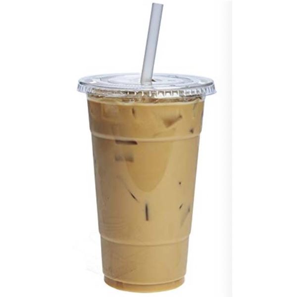Comfy Package Plastic Cups, Lids, and Straws Combo Set, 24 oz, 100 Count