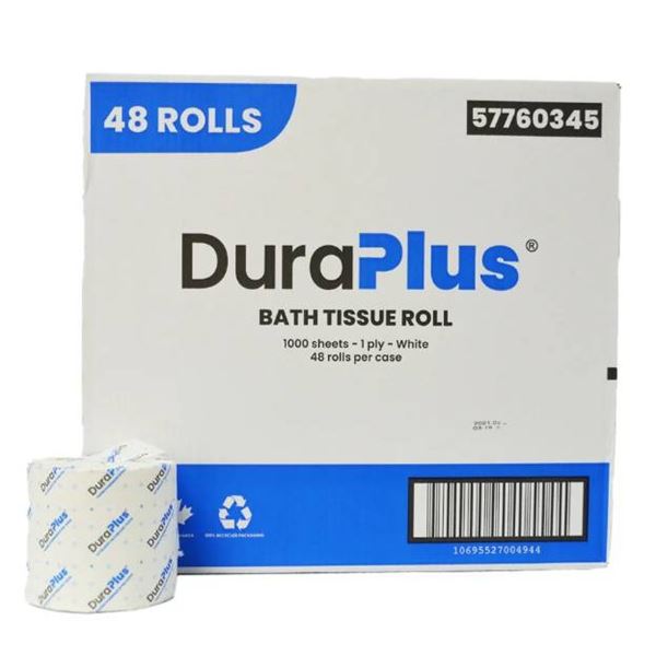 DuraPlus Ultrasoft Bath Tissue Roll, White, 48 Rolls, 2-Ply