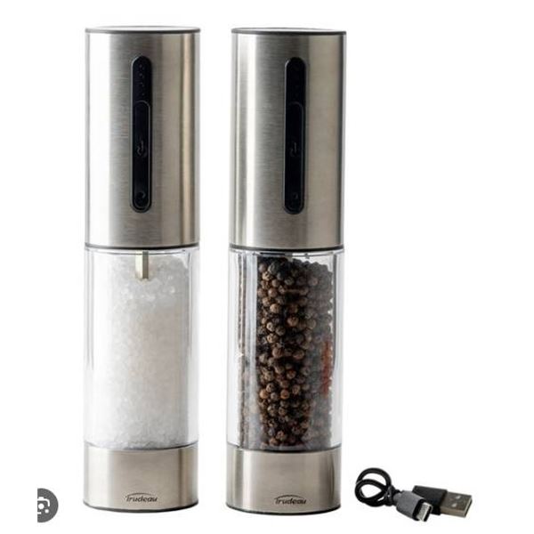 Trudeau Rechargeable Electric Salt And Pepper Mill Set
